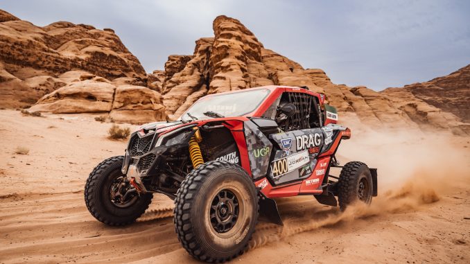 Kuwait's leading driiver Meshari Al-Thefiri in Baja action.