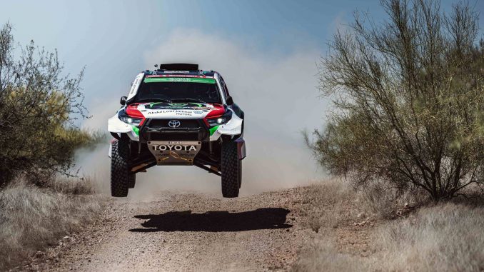 Yazeed Al-Rajhi tops the car entry at the Tabuk Neom Rally.