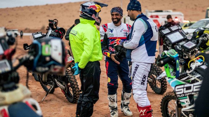 Mohammed Al-Balooshi tops the motorcycle field at the Saudi Baja.