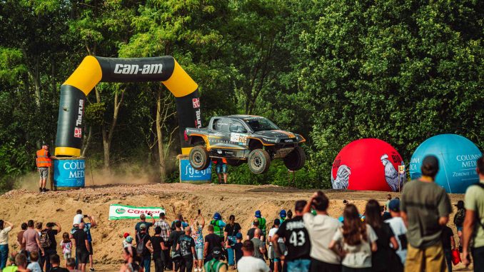 Martin Kaczmarski is flying form in Poland with his Toyota Hilux.
