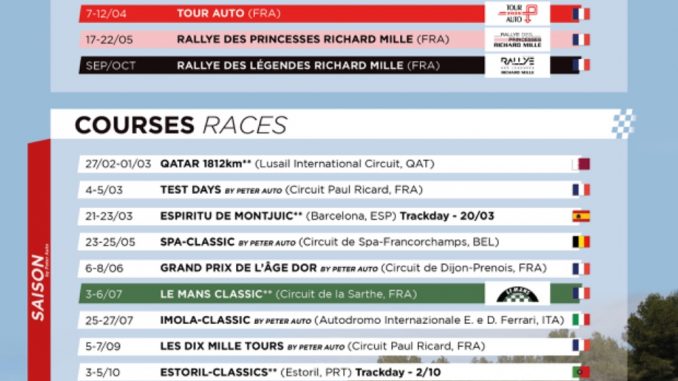 CALENDRIER PETER AUTO 25