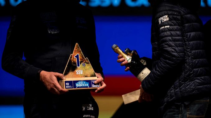 Fernando Alvarez wins SSV section at Baja Greece.